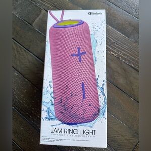 Pink Bluetooth Jam Ring Light Speaker, New in Box
